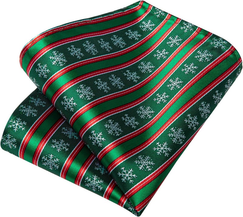 DiBanGu Boys Christmas Tie Set Silk Xmas Holiday Pre-tied tie and pocket Square for Kids Festive Tie with Gift Box - Image 5
